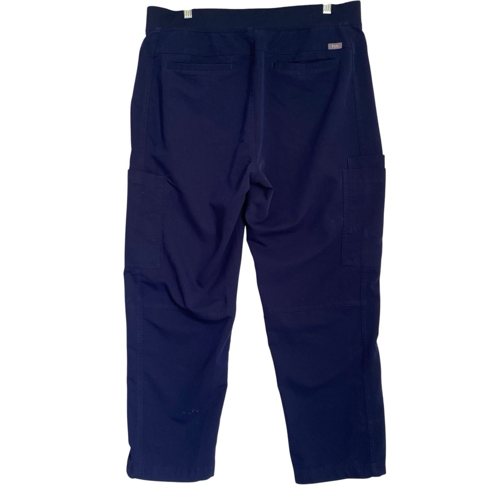 FIGS Kade Cargo Scrub Pants Women XL Navy Blue Straight Elastic Waist Medical - Picture 2 of 9